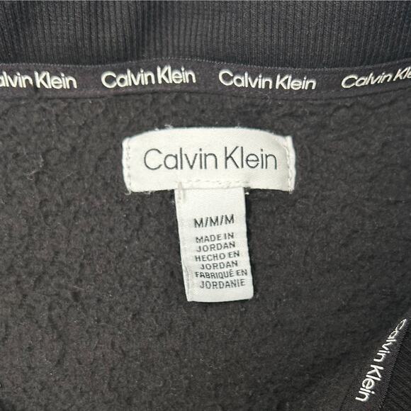 CALVIN KLEIN Women’s Half-Zip Fleece Sweater (Black | Size M) - Picture 5 of 6